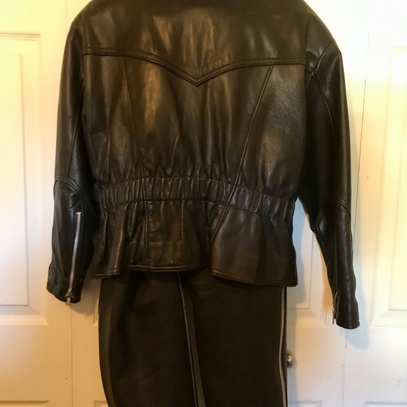 Leather biker jacket and chaps - Picture 2 of 3
